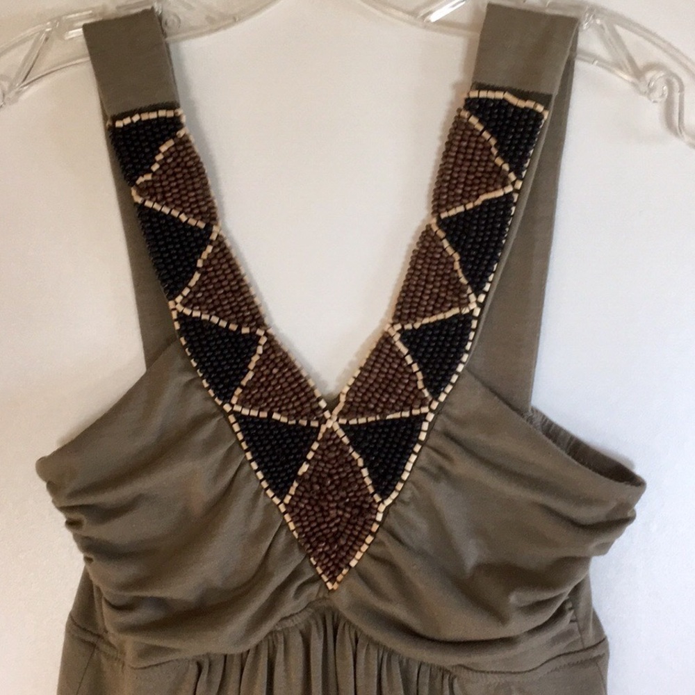 💐  BEADED TANK DRESS by WET SEAL ARMY GREEN - Picture 3 of 7